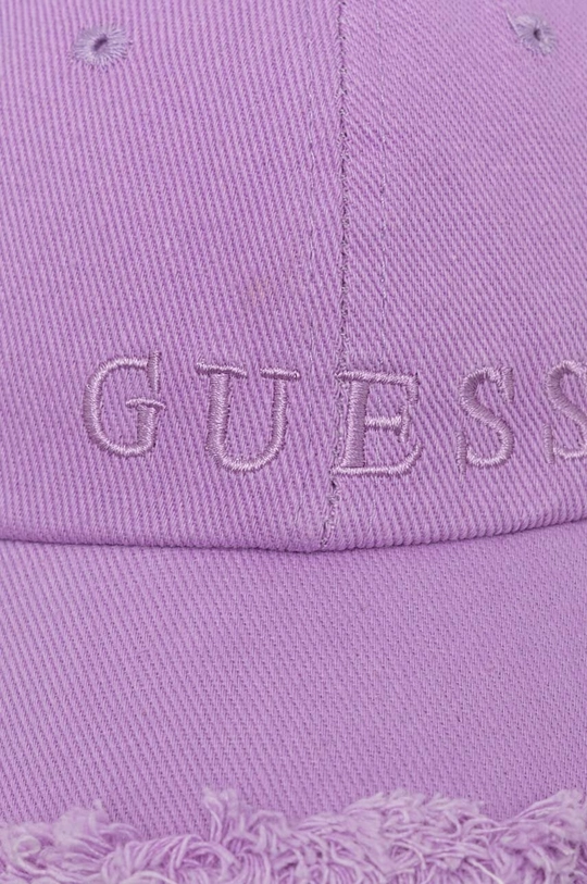 Бавовняна бейсболка Guess фіолетовий