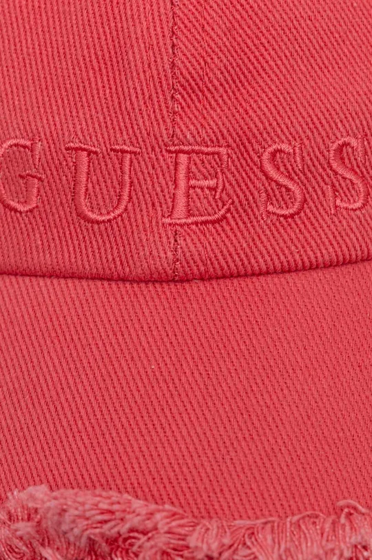 Bombažna bejzbolska kapa Guess roza
