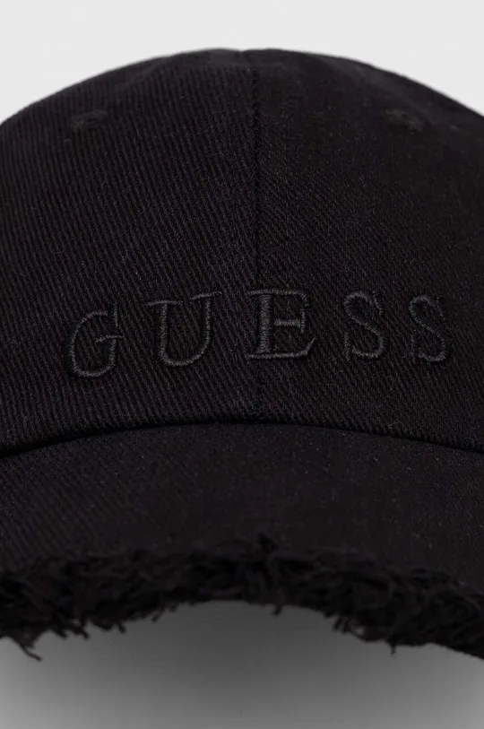 Bombažna bejzbolska kapa Guess črna