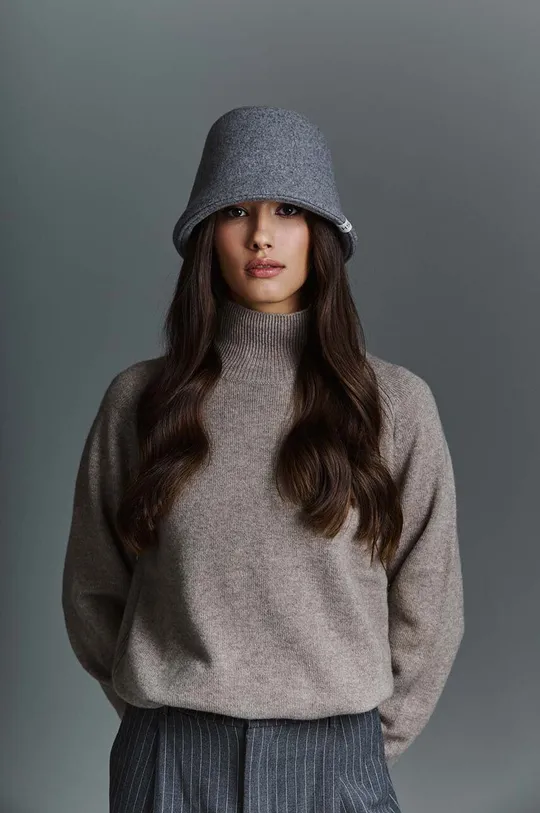 grigio LE SH KA headwear cappello in cashmere Grey Bucket Donna