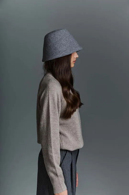 Καπέλο από κασμίρ LE SH KA headwear Grey Bucket 100% Κασμίρι