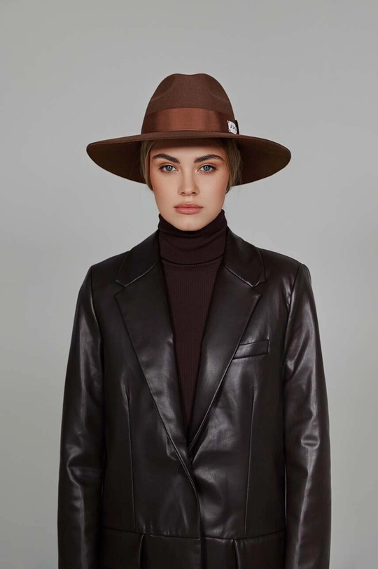 бежевый Шляпа LE SH KA headwear Brown Fedora Женский