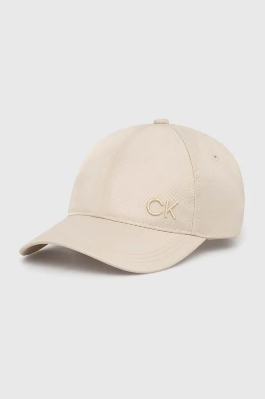 beżowy Calvin Klein czapka z daszkiem Damski