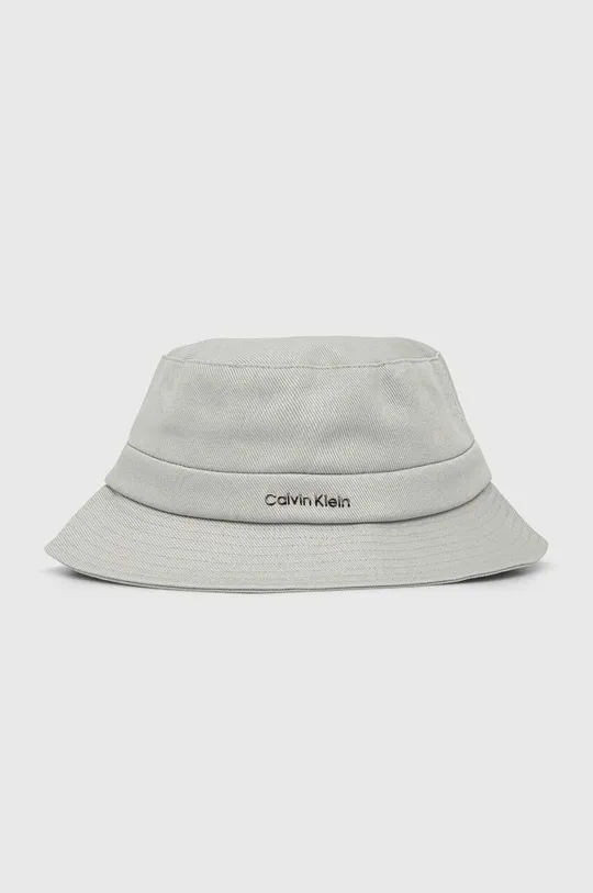 szary Calvin Klein kapelusz bawełniany Damski