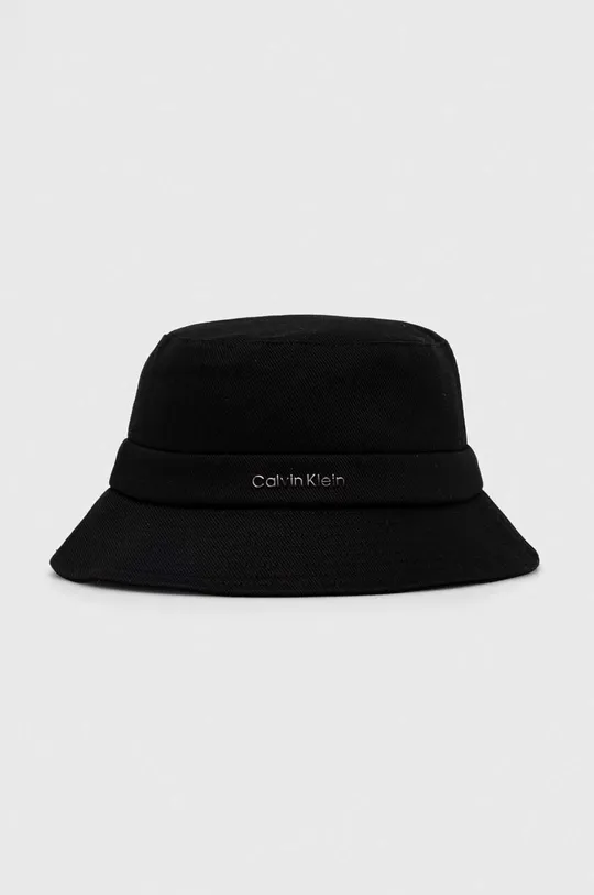 czarny Calvin Klein kapelusz bawełniany Damski