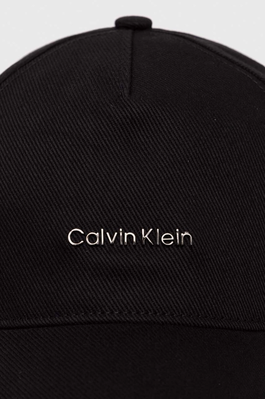 Βαμβακερό καπέλο του μπέιζμπολ Calvin Klein μαύρο