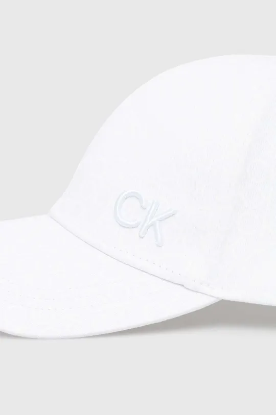 Βαμβακερό καπέλο του μπέιζμπολ Calvin Klein λευκό