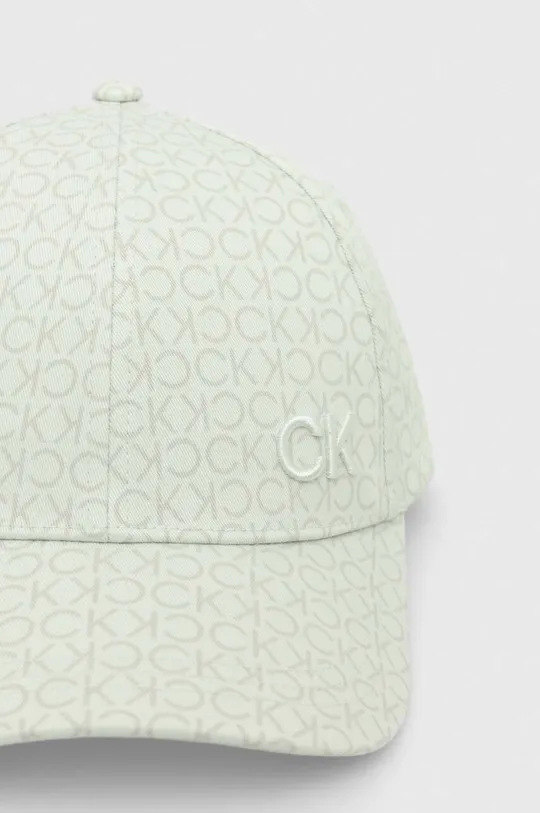 Βαμβακερό καπέλο του μπέιζμπολ Calvin Klein πράσινο