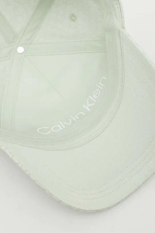 πράσινο Βαμβακερό καπέλο του μπέιζμπολ Calvin Klein