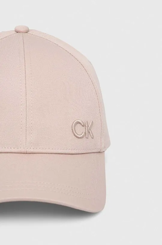 Βαμβακερό καπέλο του μπέιζμπολ Calvin Klein μπεζ
