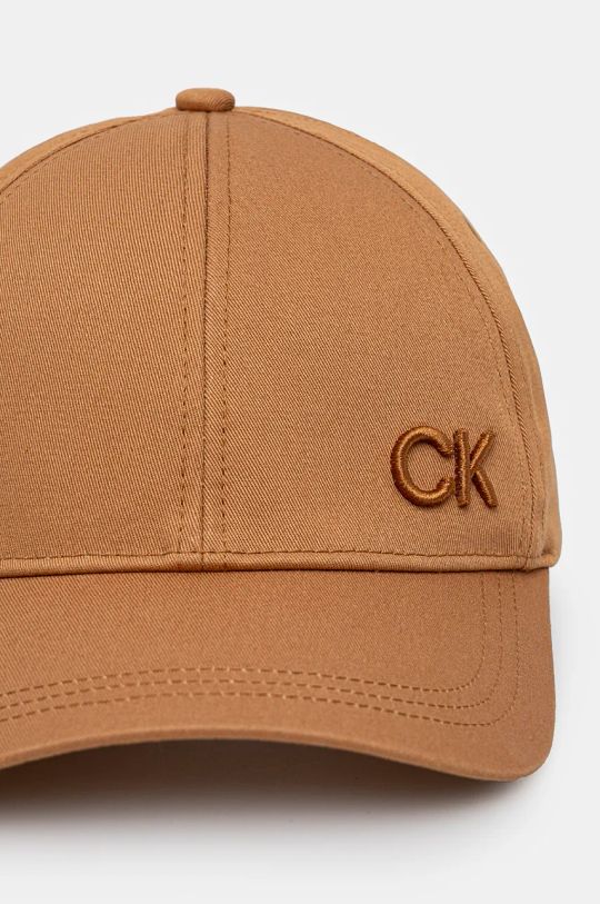 Pamučna kapa sa šiltom Calvin Klein K60K612000 smeđa AW24