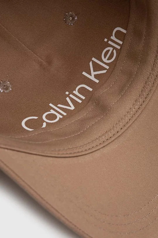 καφέ Βαμβακερό καπέλο του μπέιζμπολ Calvin Klein
