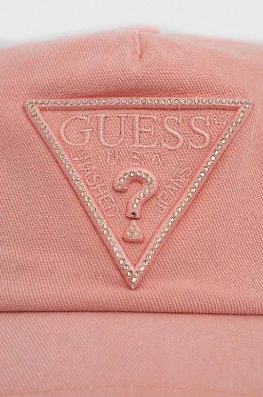 Бавовняна бейсболка Guess рожевий