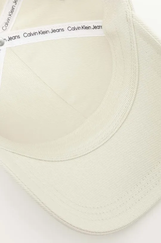 λευκό Βαμβακερό καπέλο του μπέιζμπολ Calvin Klein Jeans