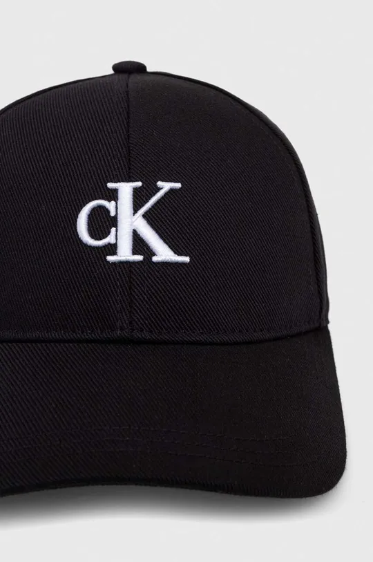Βαμβακερό καπέλο του μπέιζμπολ Calvin Klein Jeans μαύρο