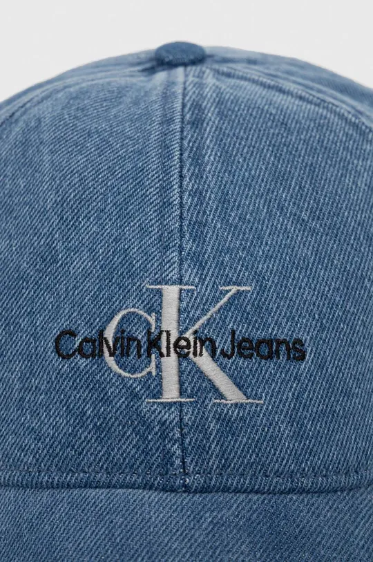 Τζιν καπέλο μπέιζμπολ Calvin Klein Jeans μπλε