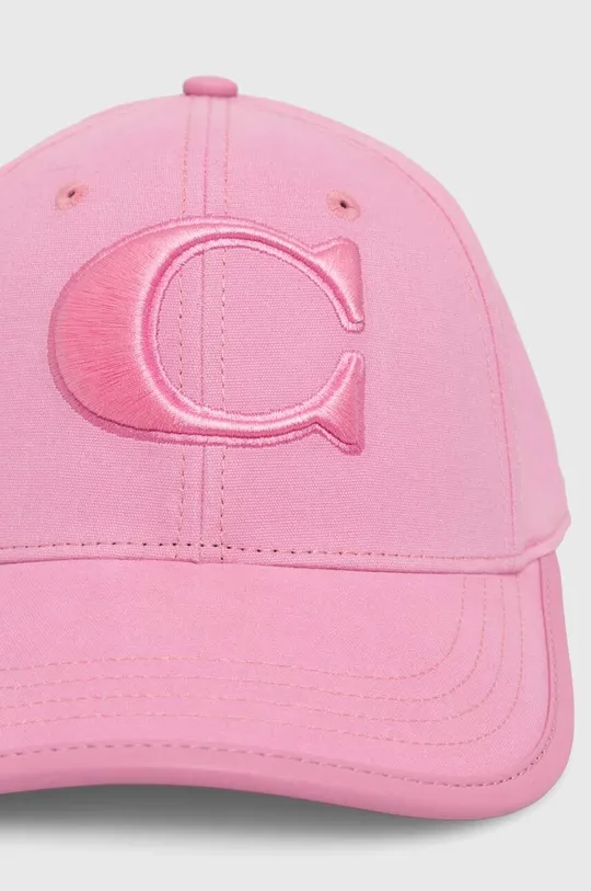 Pamučna kapa sa šiltom Coach roza