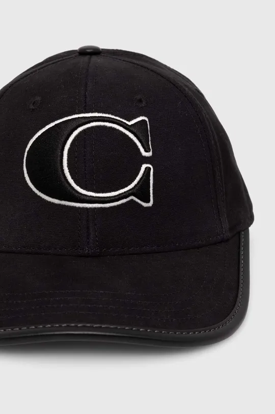 Βαμβακερό καπέλο του μπέιζμπολ Coach μαύρο