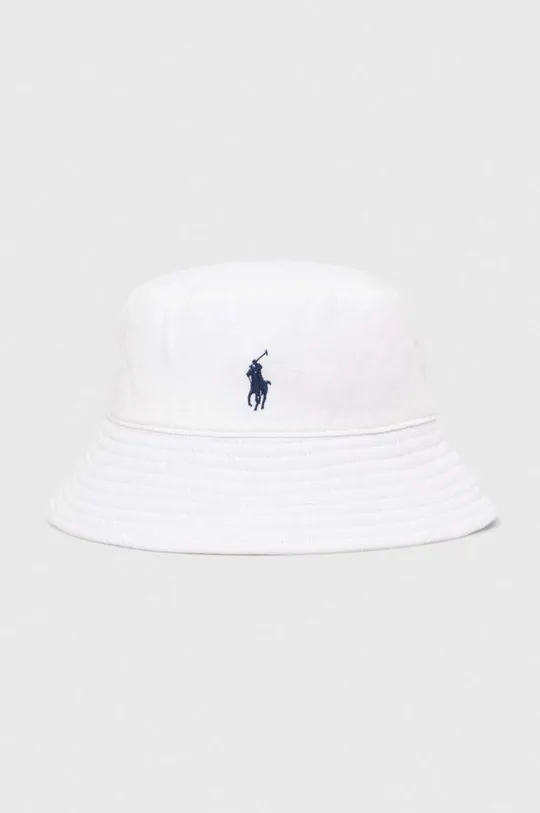 biały Polo Ralph Lauren kapelusz lniany Damski