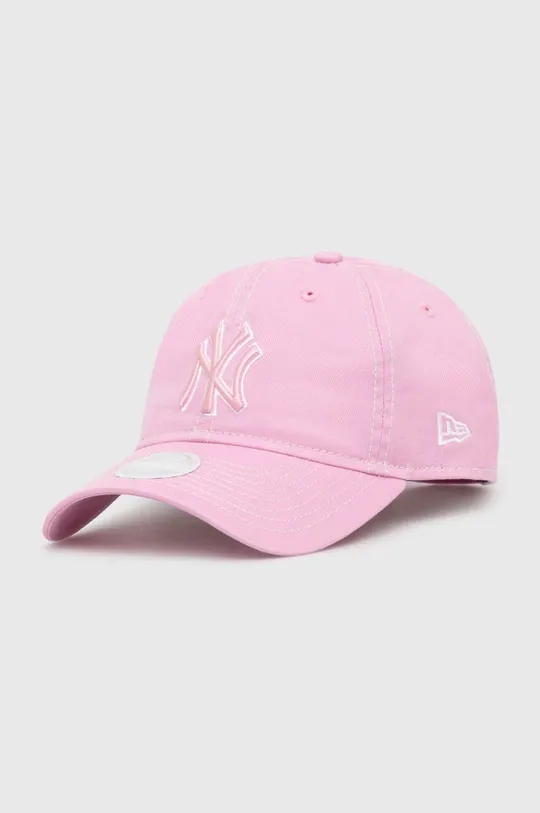 růžová Bavlněná baseballová čepice New Era 9Forty New York Yankees Dámský