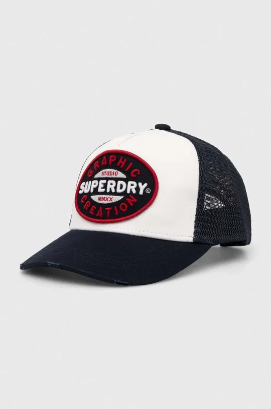 granatowy Superdry czapka z daszkiem Damski