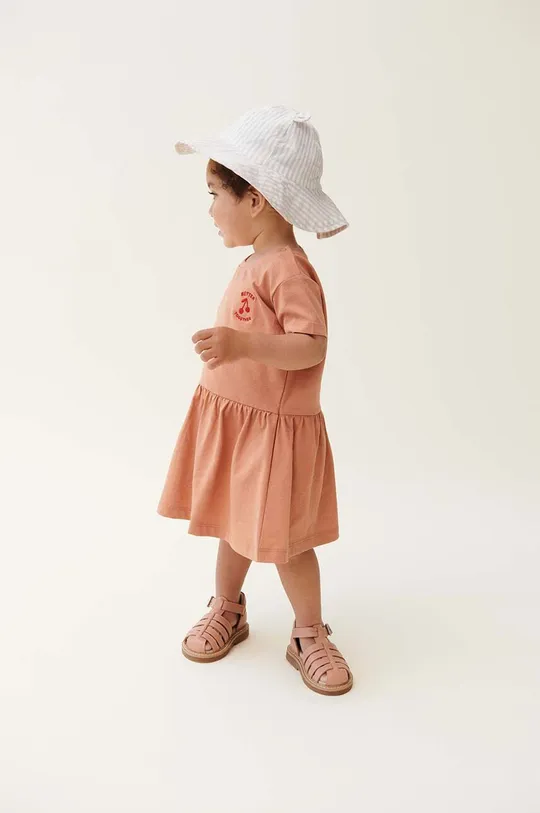 фиолетовой Детская хлопковая шляпа Liewood Amelia Seersucker Sun Hat With Ears