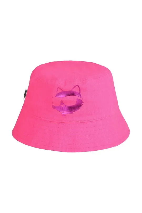 roza Otroški bombažni klobuk Karl Lagerfeld Dekliški