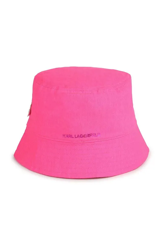 Dječji pamučni šešir Karl Lagerfeld roza
