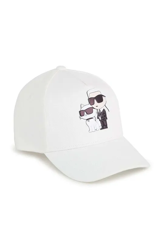 бежевый Детская хлопковая кепка Karl Lagerfeld Для девочек