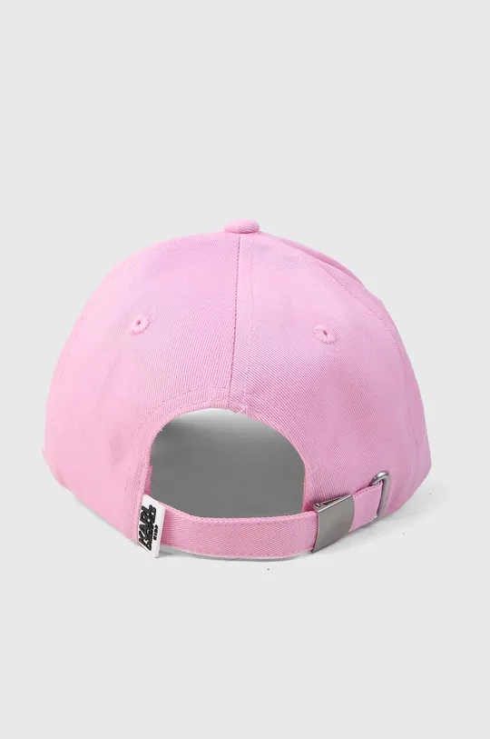 Παιδικό βαμβακερό καπέλο μπέιζμπολ Karl Lagerfeld ροζ