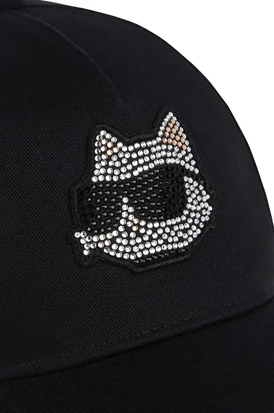 μαύρο Παιδικό βαμβακερό καπέλο μπέιζμπολ Karl Lagerfeld