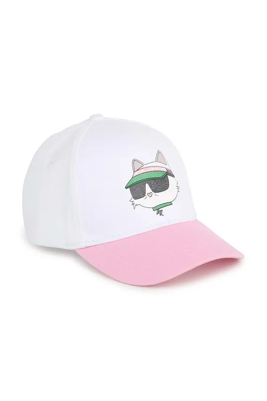 λευκό Παιδικό βαμβακερό καπέλο μπέιζμπολ Karl Lagerfeld Για κορίτσια