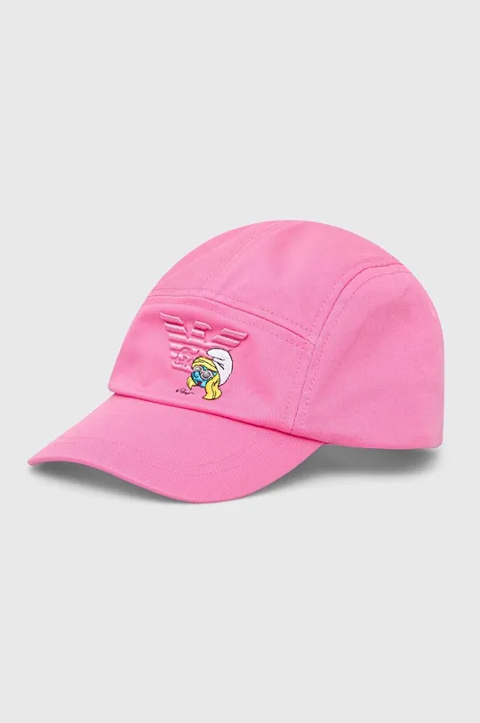 розовый Детская хлопковая кепка Emporio Armani Для девочек