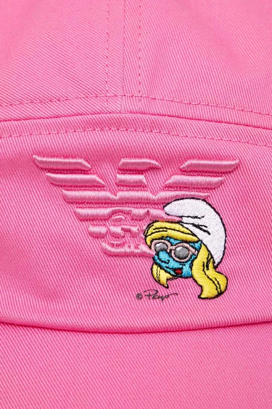 Emporio Armani cappello con visiera in cotone bambini rosa