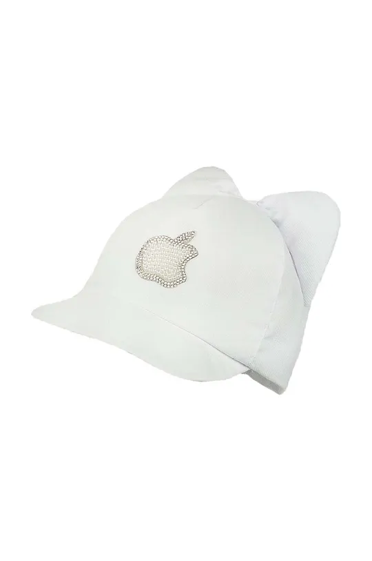 bijela Pamučna kapa sa šiltom za bebe Jamiks ANTOINETTE Za djevojčice