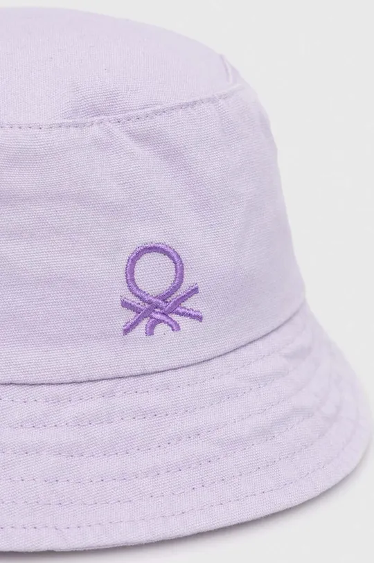 Детская хлопковая шляпа United Colors of Benetton фиолетовой