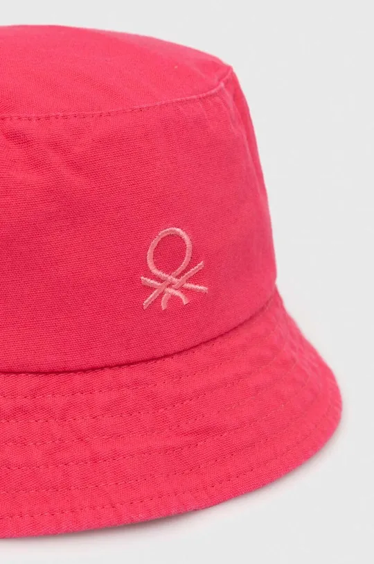 Otroški bombažni klobuk United Colors of Benetton roza