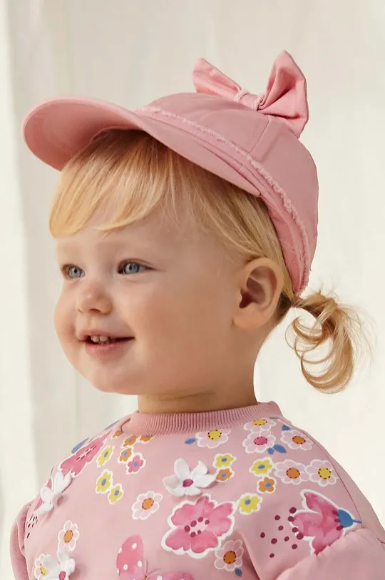 розовый Детская хлопковая кепка Mayoral Для девочек