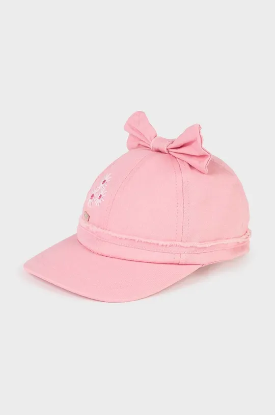 Дитяча бавовняна кепка Mayoral рожевий