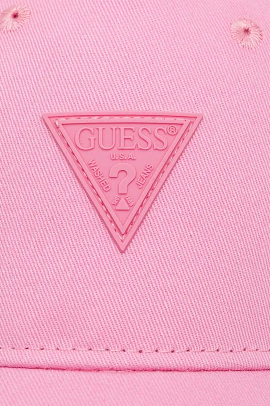 Παιδικό βαμβακερό καπέλο μπέιζμπολ Guess ροζ