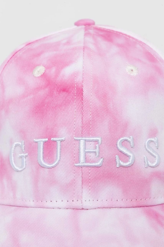 Pamučna kapa sa šiltom za bebe Guess roza