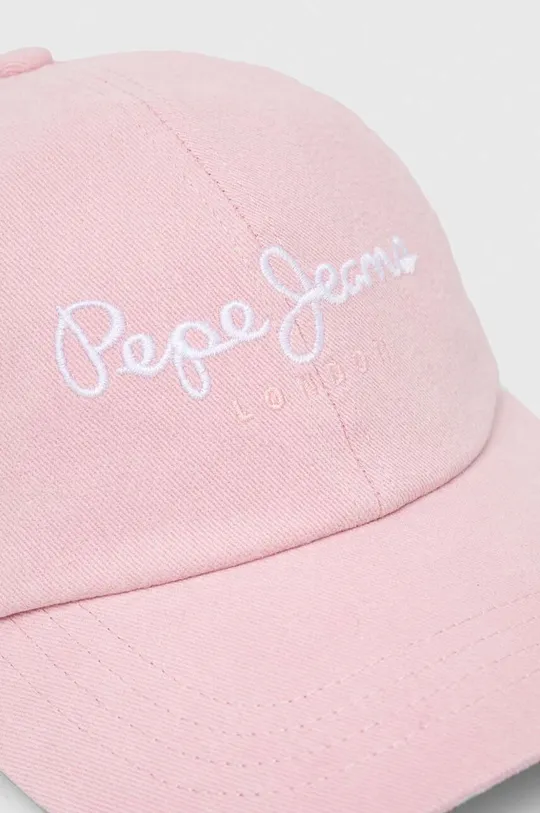 Pamučna kapa sa šiltom za bebe Pepe Jeans ONI roza