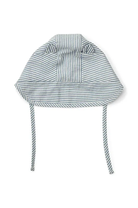 Pamučna kapa za bebe Liewood Rae Baby Stripe Sun Hat With Ears plava