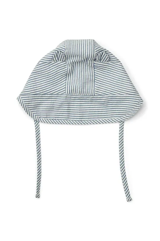 Βρεφικό βαμβακερό καπέλο Liewood Rae Baby Stripe Sun Hat With Ears μπλε