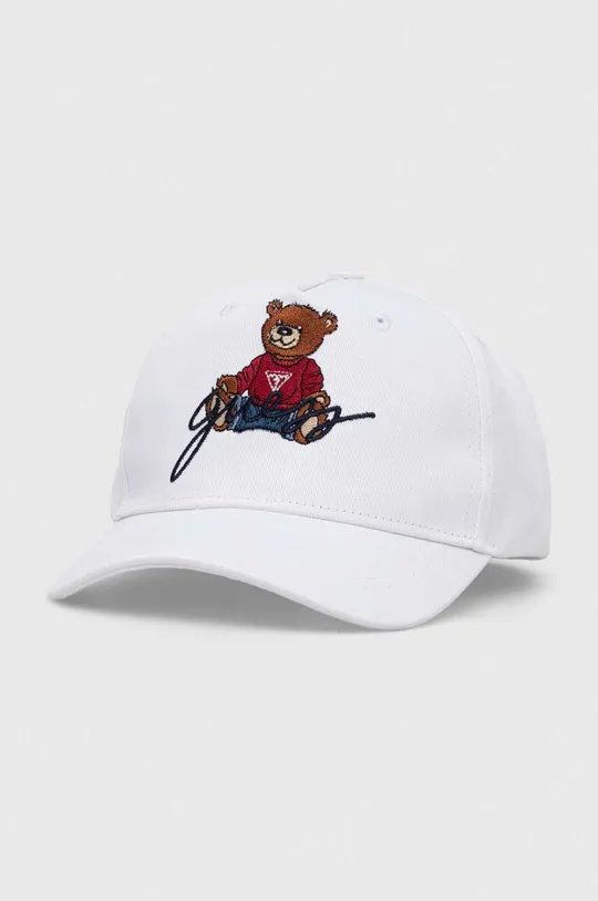 λευκό Παιδικό βαμβακερό καπέλο μπέιζμπολ Guess Παιδικά