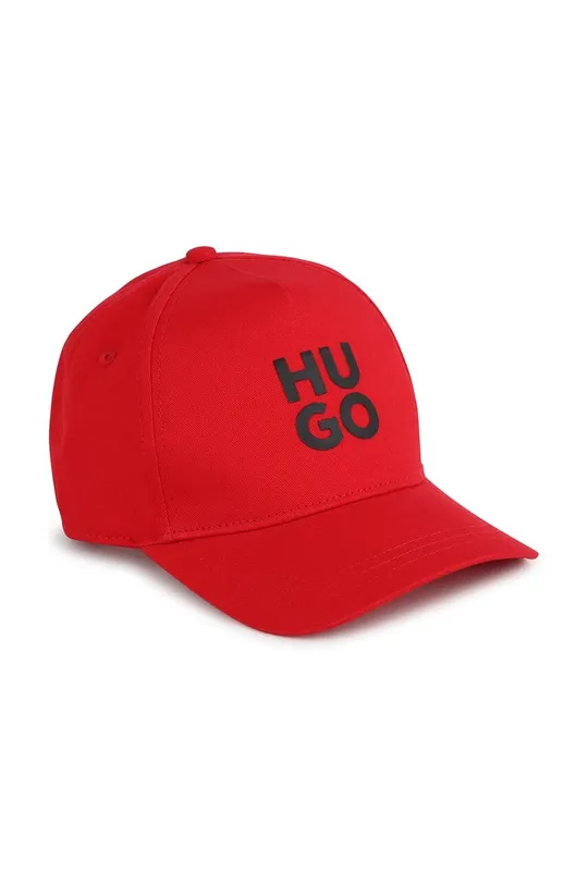 czerwony HUGO czapka z daszkiem bawełniana dziecięca Dziecięcy