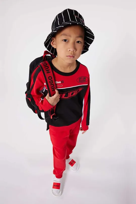 μαύρο Παιδικό βαμβακερό καπέλο HUGO