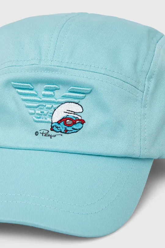 Παιδικό βαμβακερό καπέλο μπέιζμπολ Emporio Armani μπλε