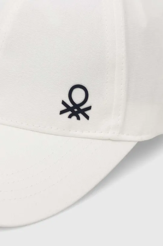 Παιδικό βαμβακερό καπέλο μπέιζμπολ United Colors of Benetton λευκό