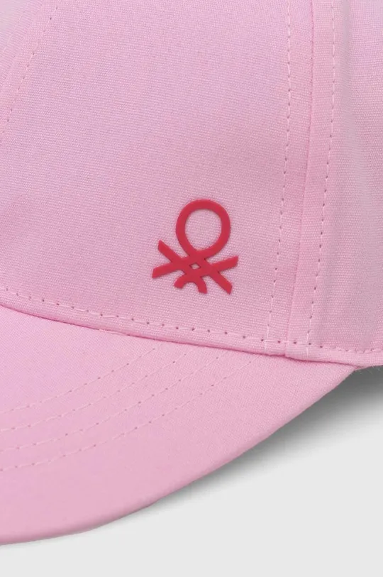 United Colors of Benetton czapka z daszkiem bawełniana dziecięca różowy